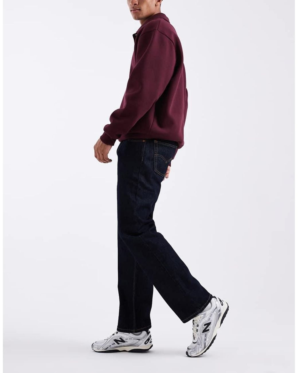 Levi's Black 555 '96 Relaxed Straight Jeans for men