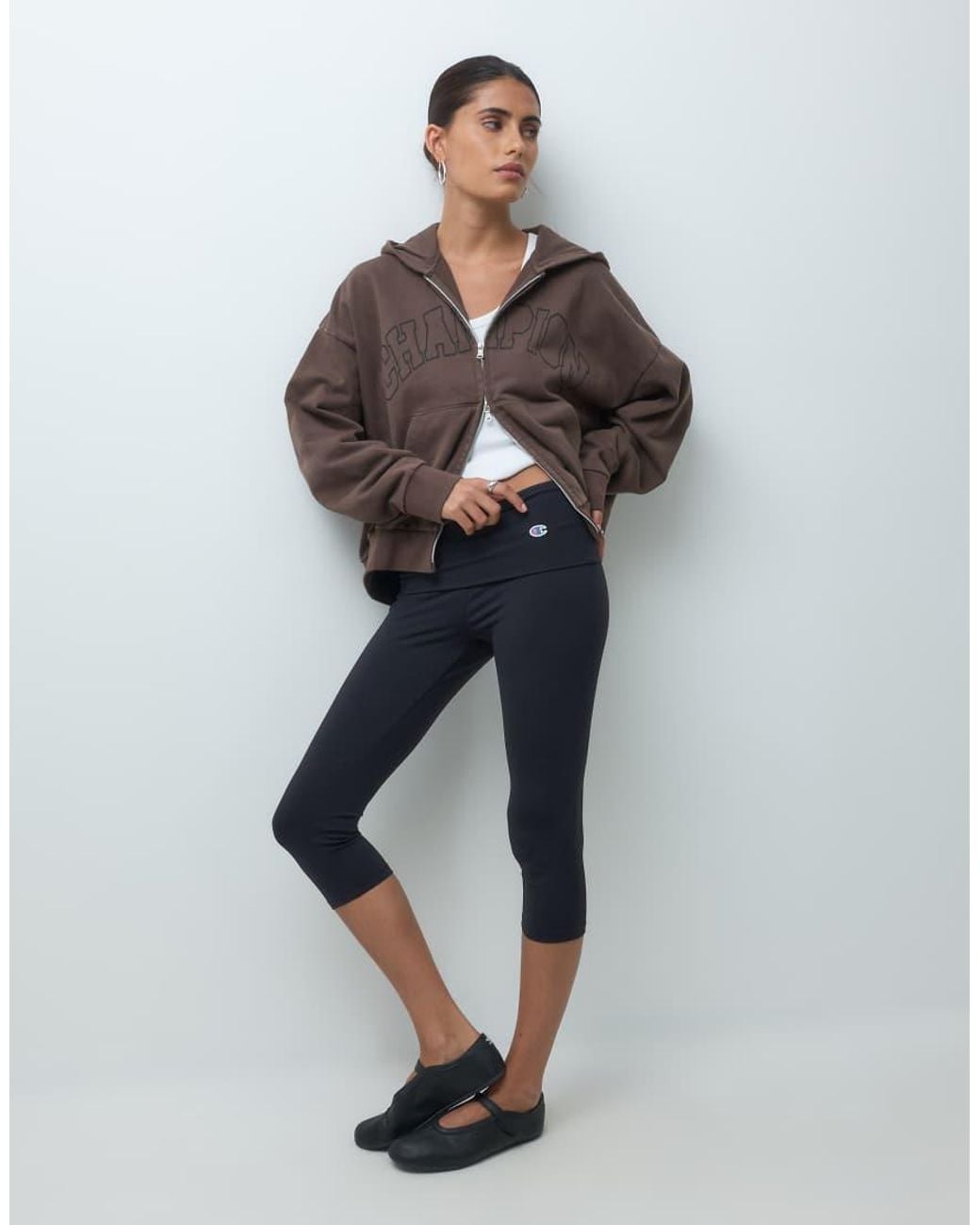 Champion Brown Future Memories Oversized Full Zip Hoodie