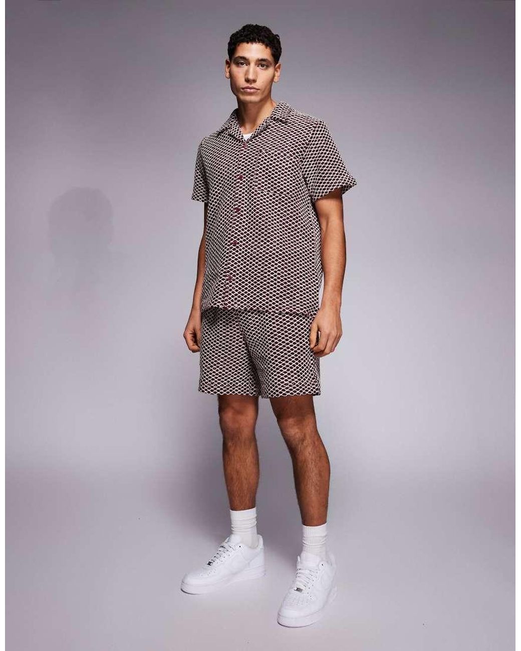 South Beach Purple Crochet Shirt for men