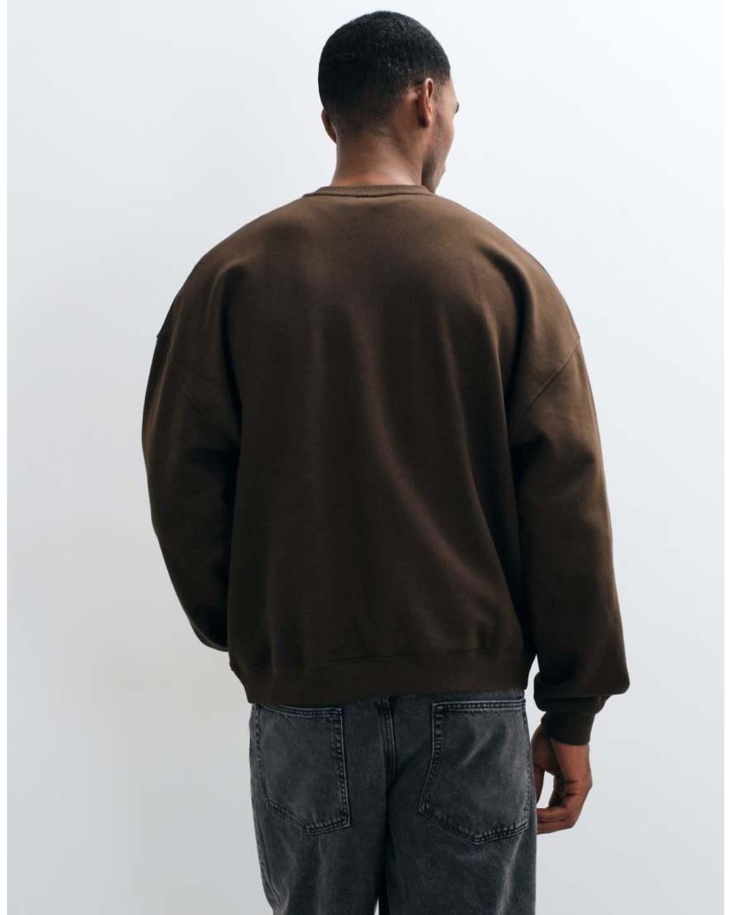 ASOS Brown Essential Extreme Oversized Sweatshirt for men