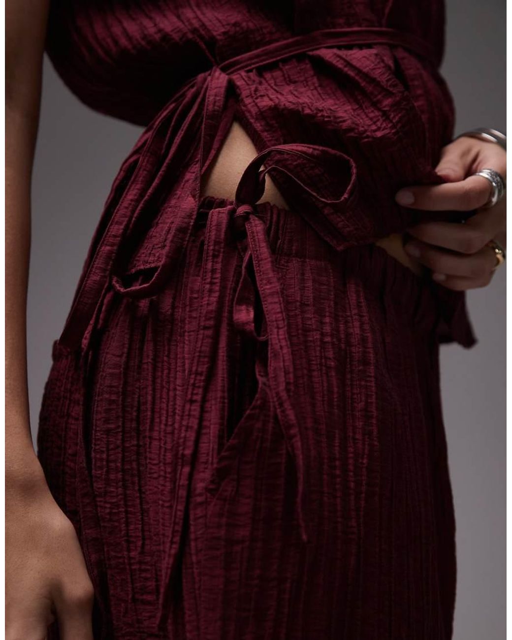 ASOS Purple Crinkle Balloon Trousers Co-ord