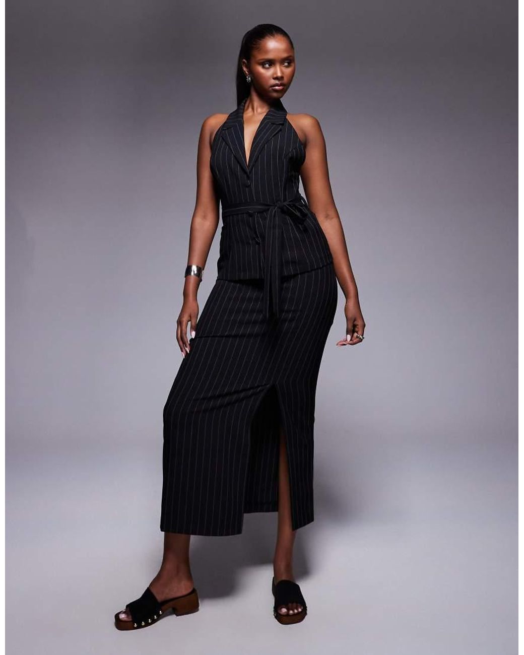 ASOS Blue Co-ord Waistcoat With Tie Waist