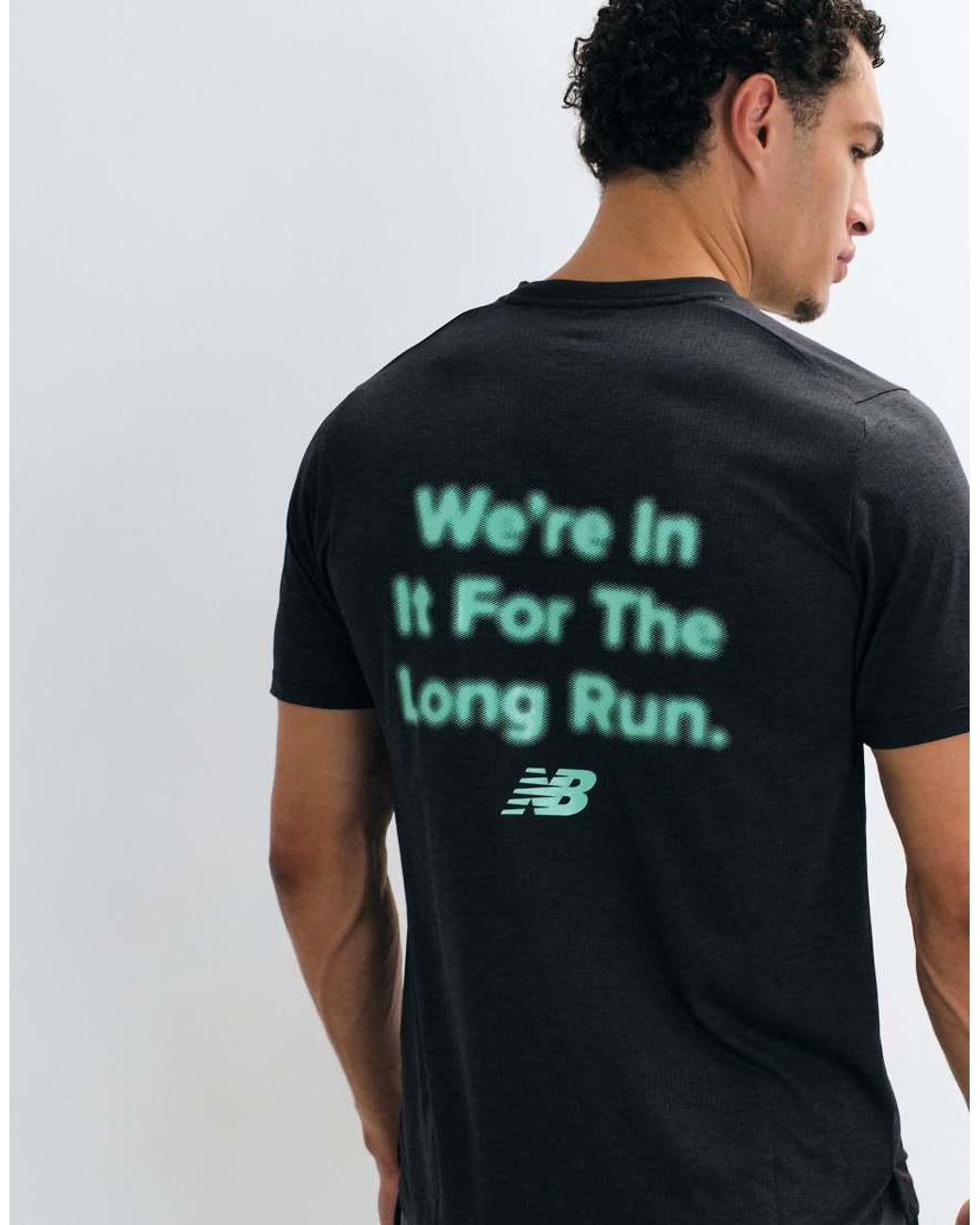 New Balance Black Rc Essential Graphic T-shirt for men