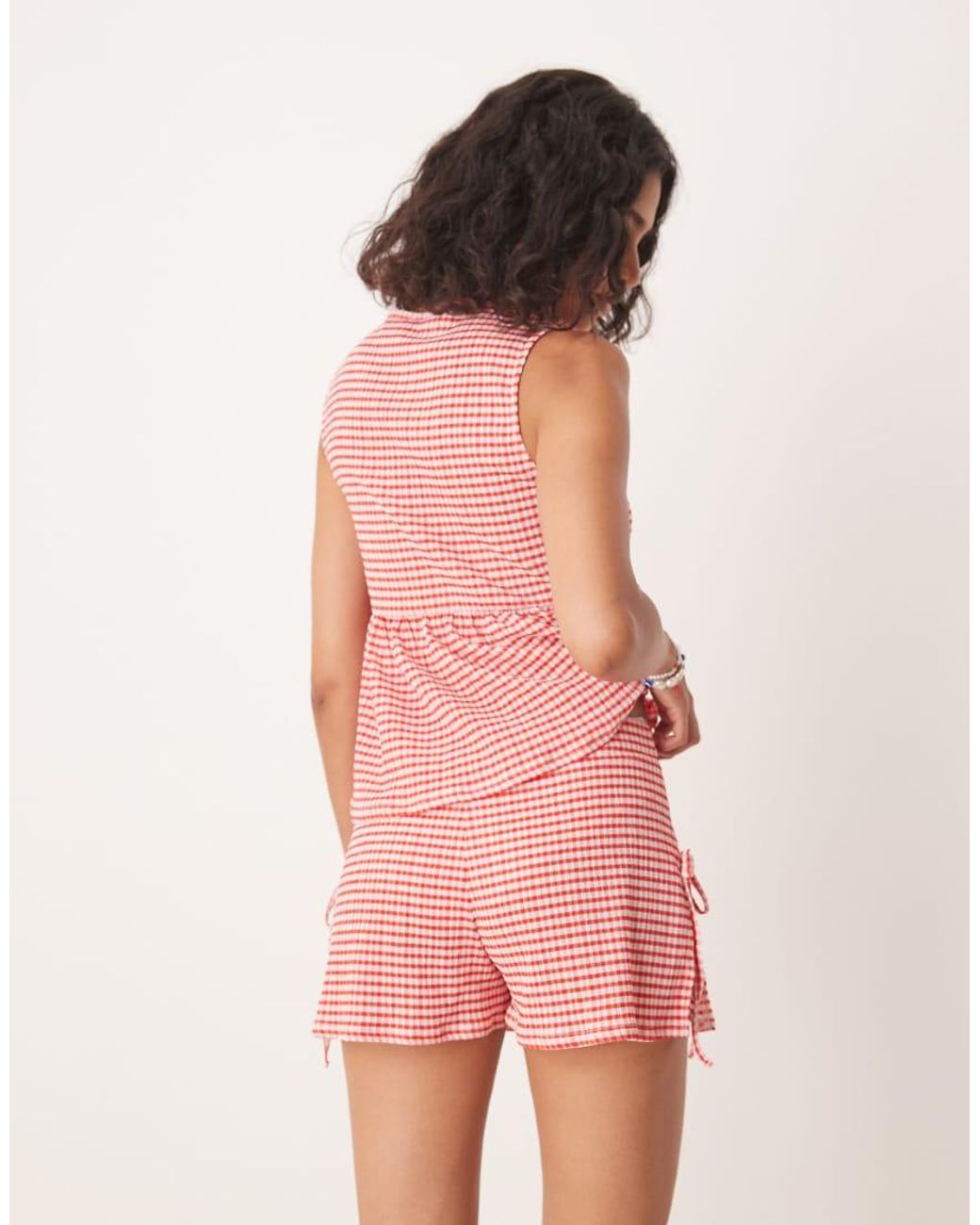 ASOS Pink Tie Detail Short Co-ord