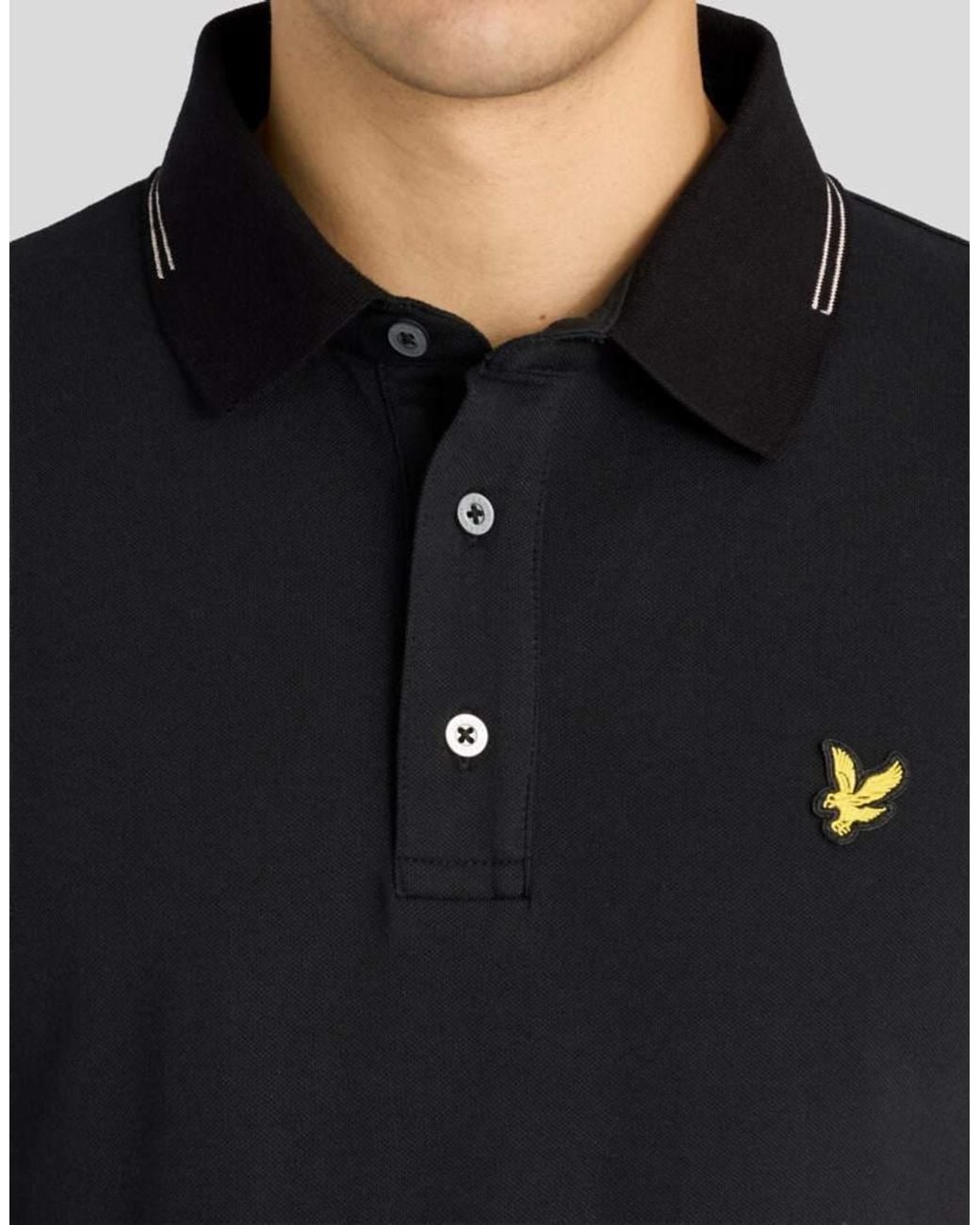 Lyle & Scott Black Ss Polo Shirts Fine Tipped Polo Shirt for men