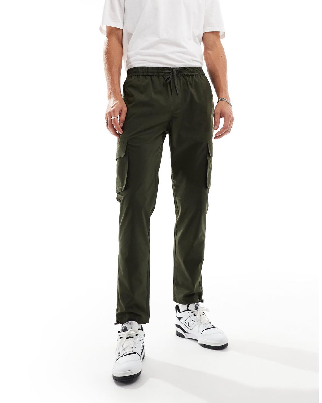 Only & Sons Black Tapered Tech Cargo for men