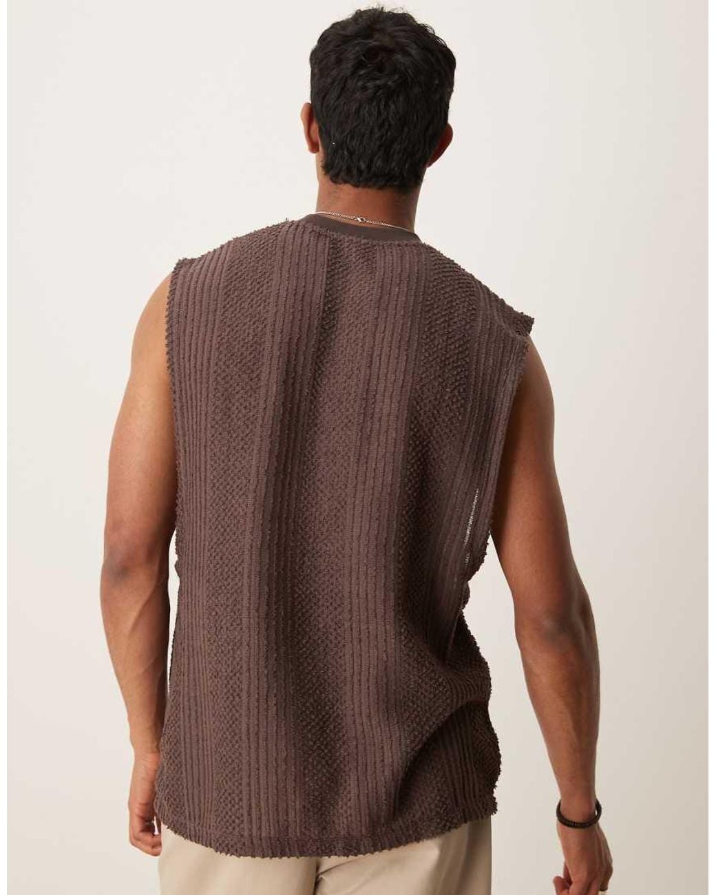 ASOS Brown Oversized Vest for men