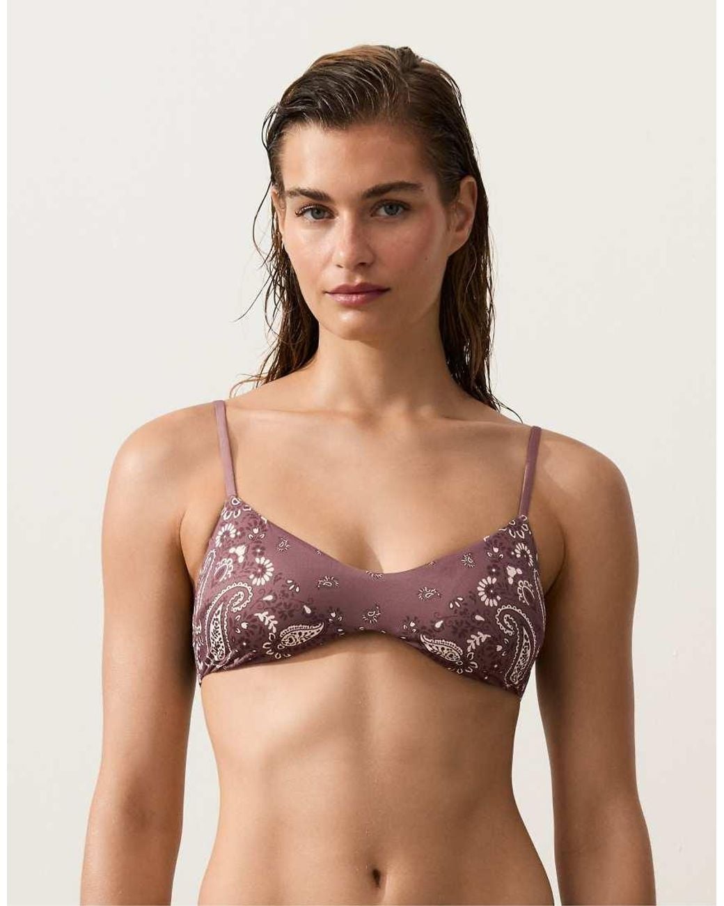 Oysho Green Bandana Bikini Top