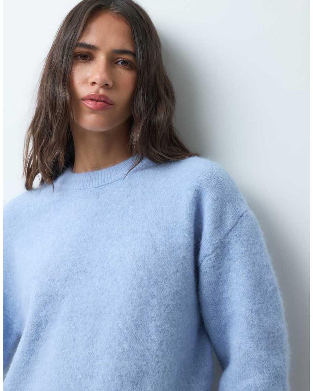 New Look Blue Crew Neck Fluffy Jumper