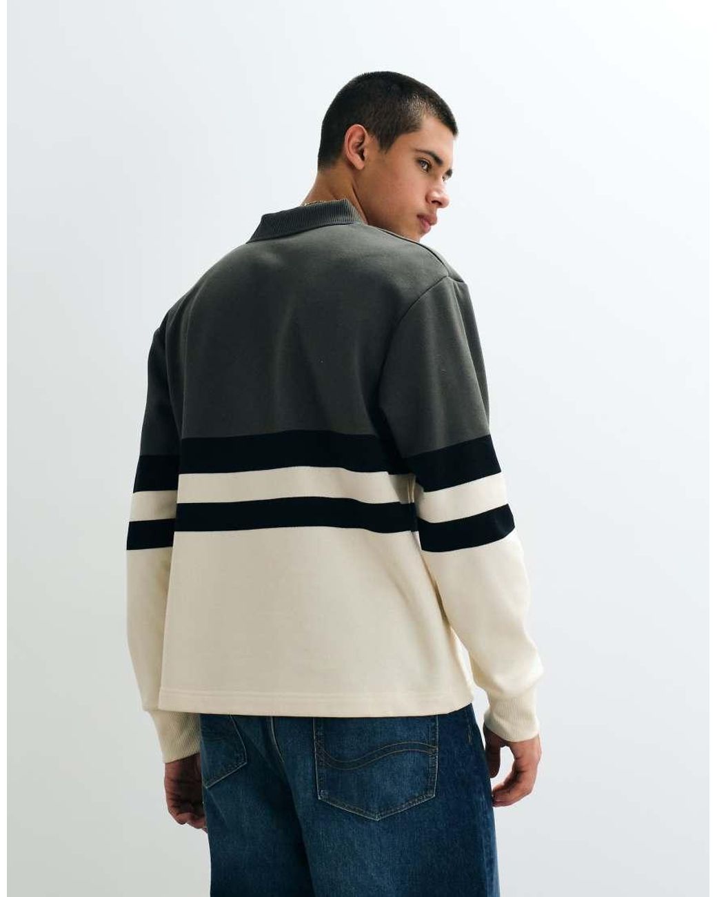 Fred Perry Multicolor Colour Block Collared Sweatshirt for men