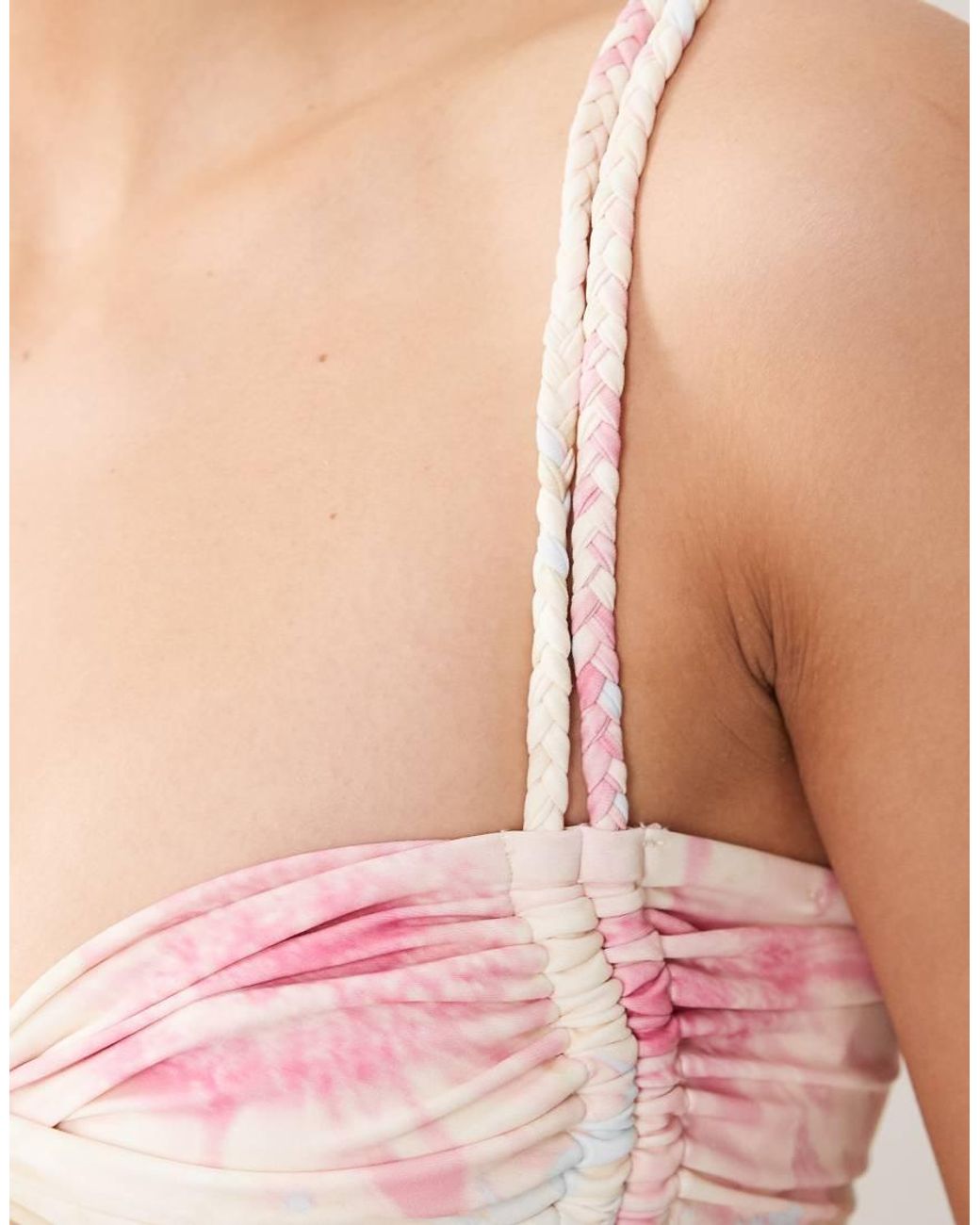 Miss Selfridge Multicolor Knot Braided Strap Bikini Top