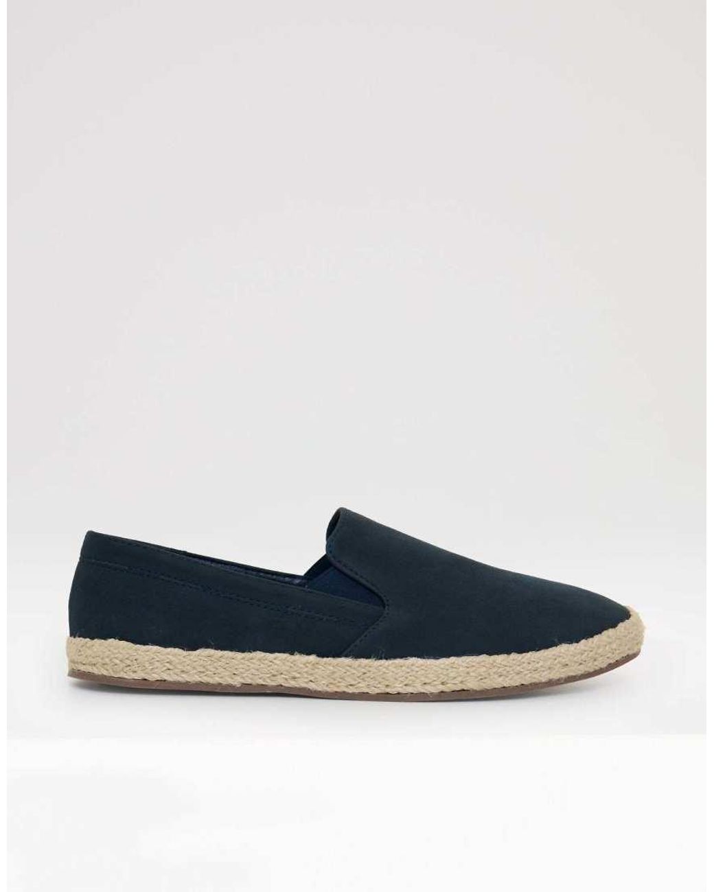 Threadbare Blue Faux Suede Slip On Espadrilles for men