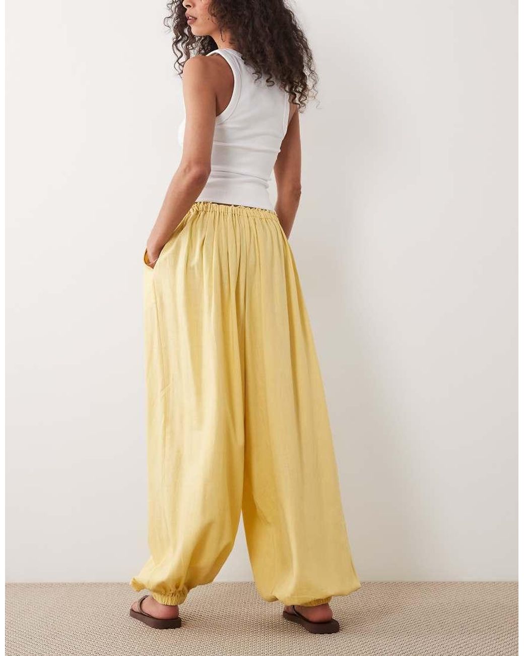 ASOS Yellow Pull On Balloon Trousers