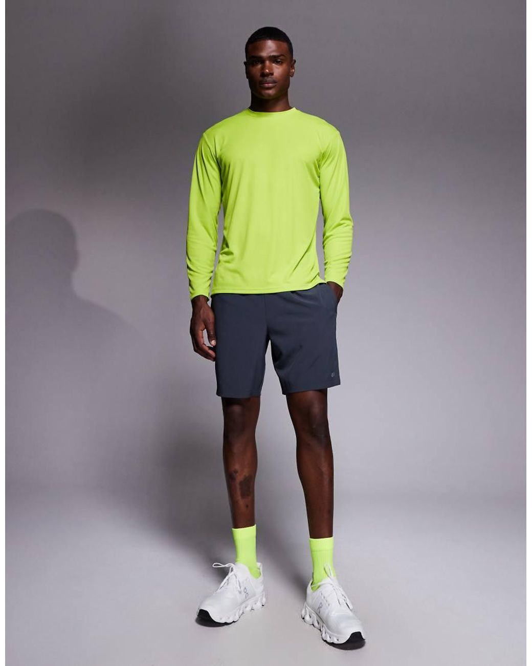 4505 Green Quick Dry Technical Mesh Relaxed Fit Long Sleeve Running T-shirt for men