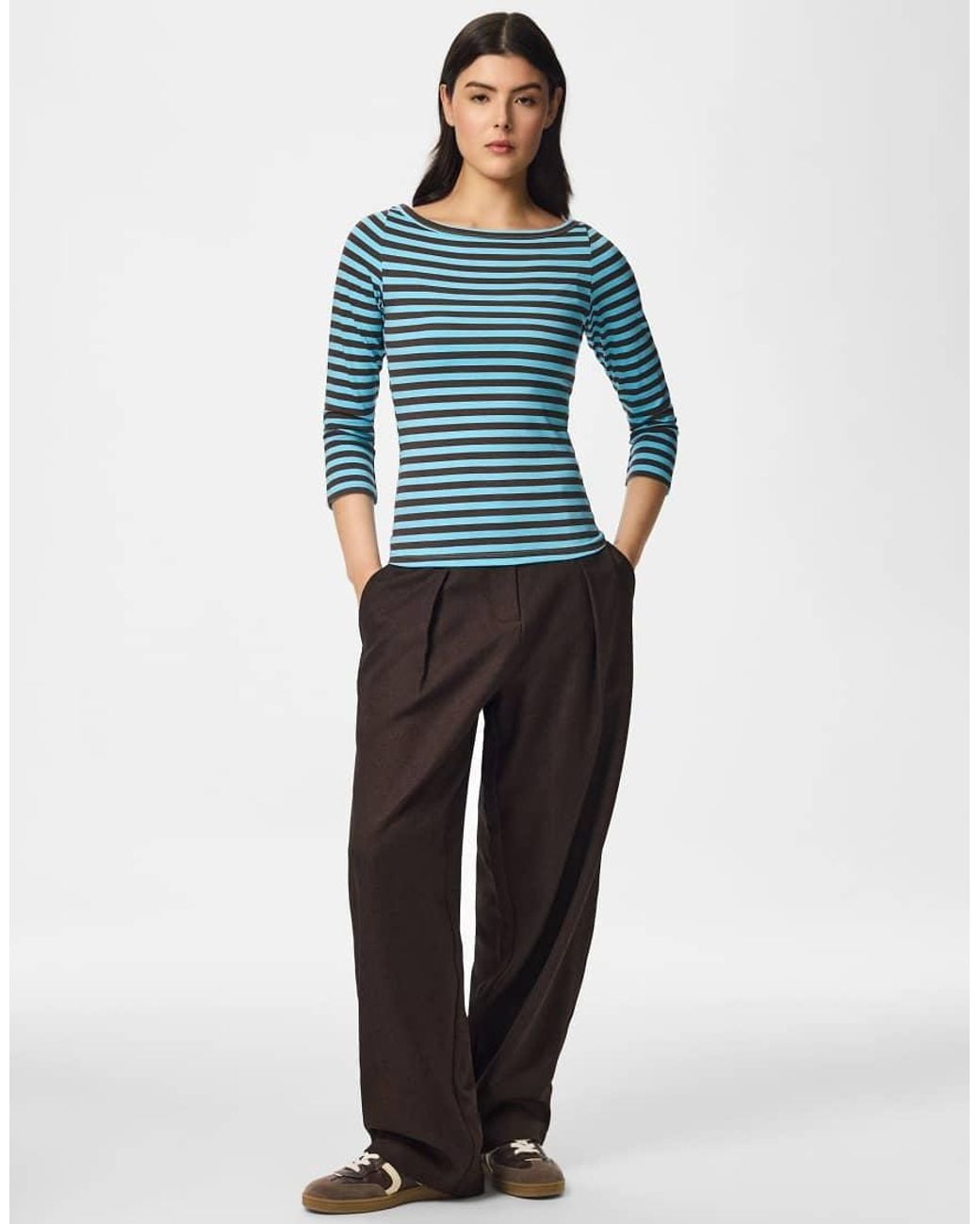 Pieces Blue 3/4 Sleeved Top