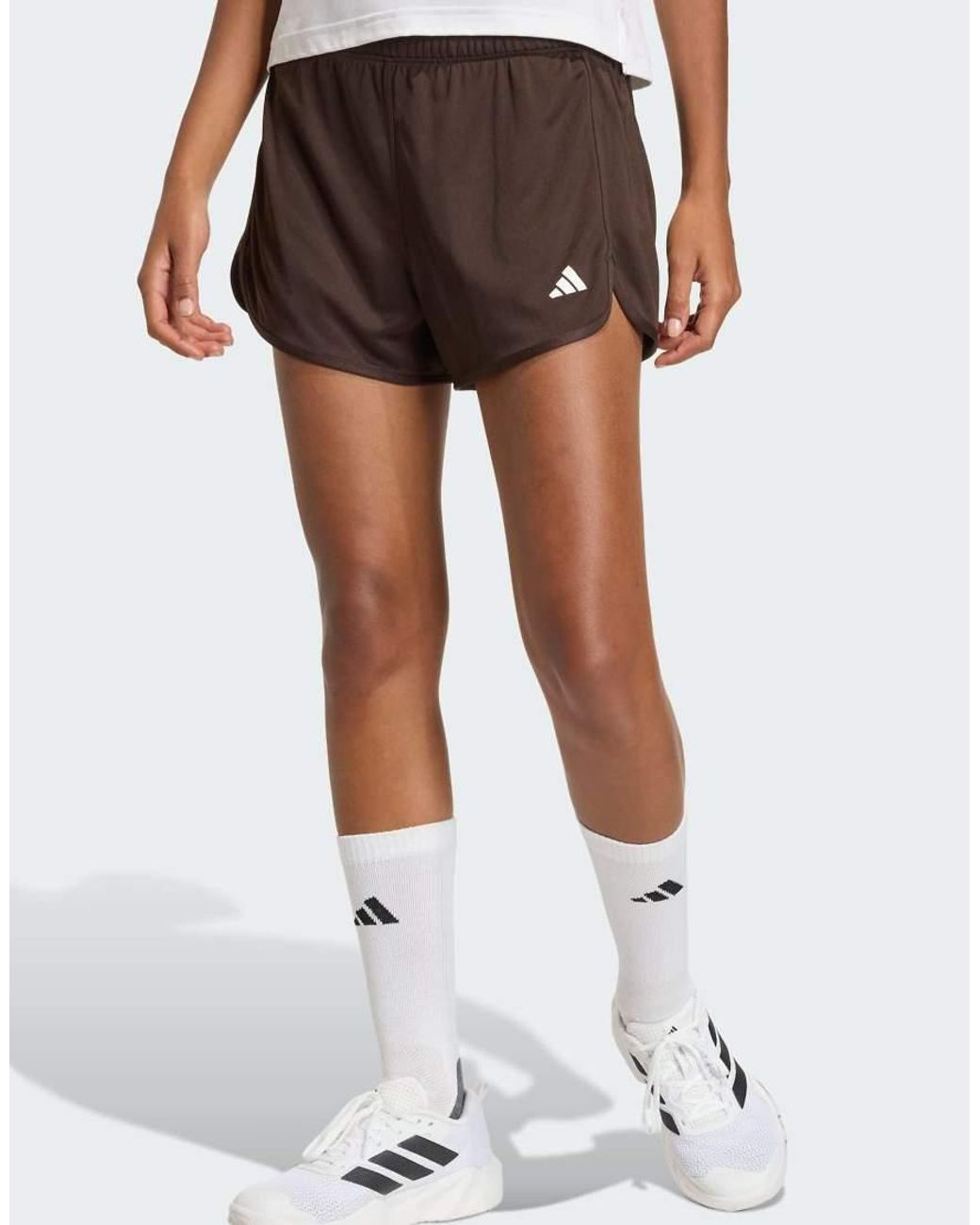 Adidas Originals Brown Pacer Essentials Knit High-Rise Shorts