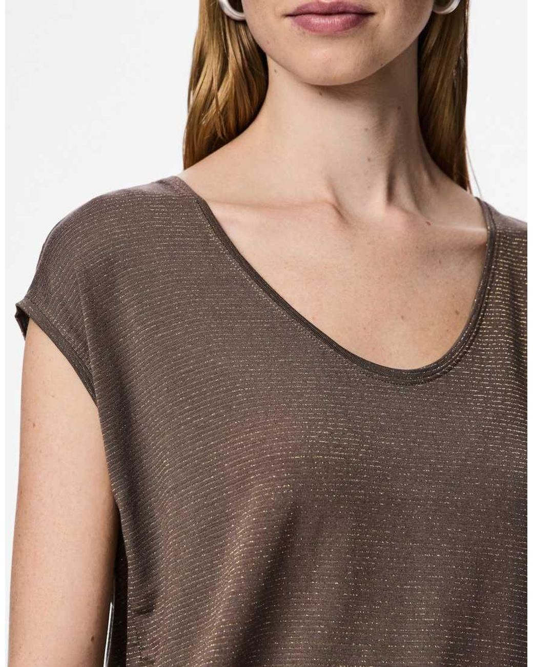 Pieces Brown T-Shirt