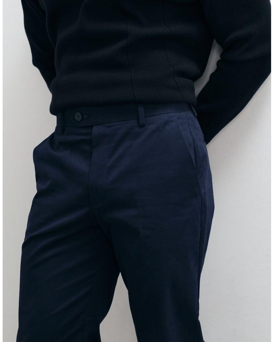 ASOS Blue Tailored Cotton Rich Slim Chino Trousers for men