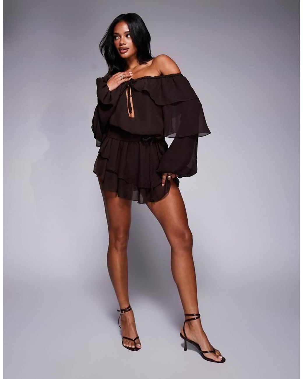 deep v black mini dress Black Mesh Drape Padded Spaghetti Strap Ruched Mini Dress Medium
