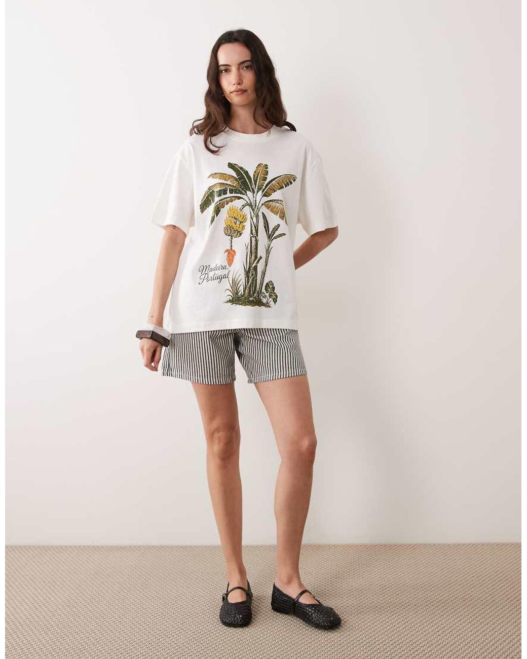 ASOS White Oversized T-shirt With Banana Tree Graphic