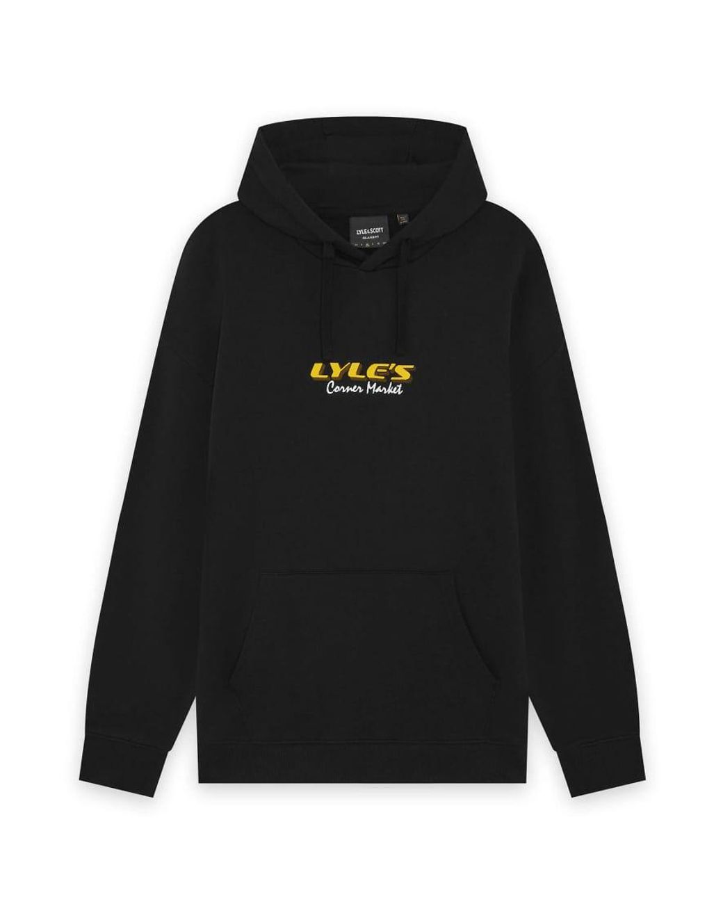 Lyle & Scott Black Mid Layers Receipt Graphic Hoodie for men
