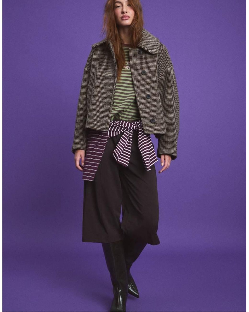 Stradivarius Purple Wool-blend Jacket