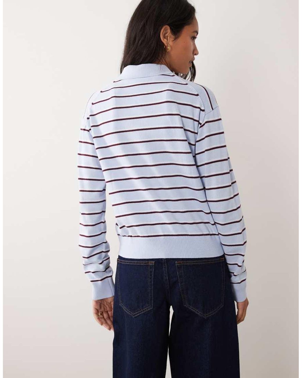 ARKET Blue Merino Polo Jumper