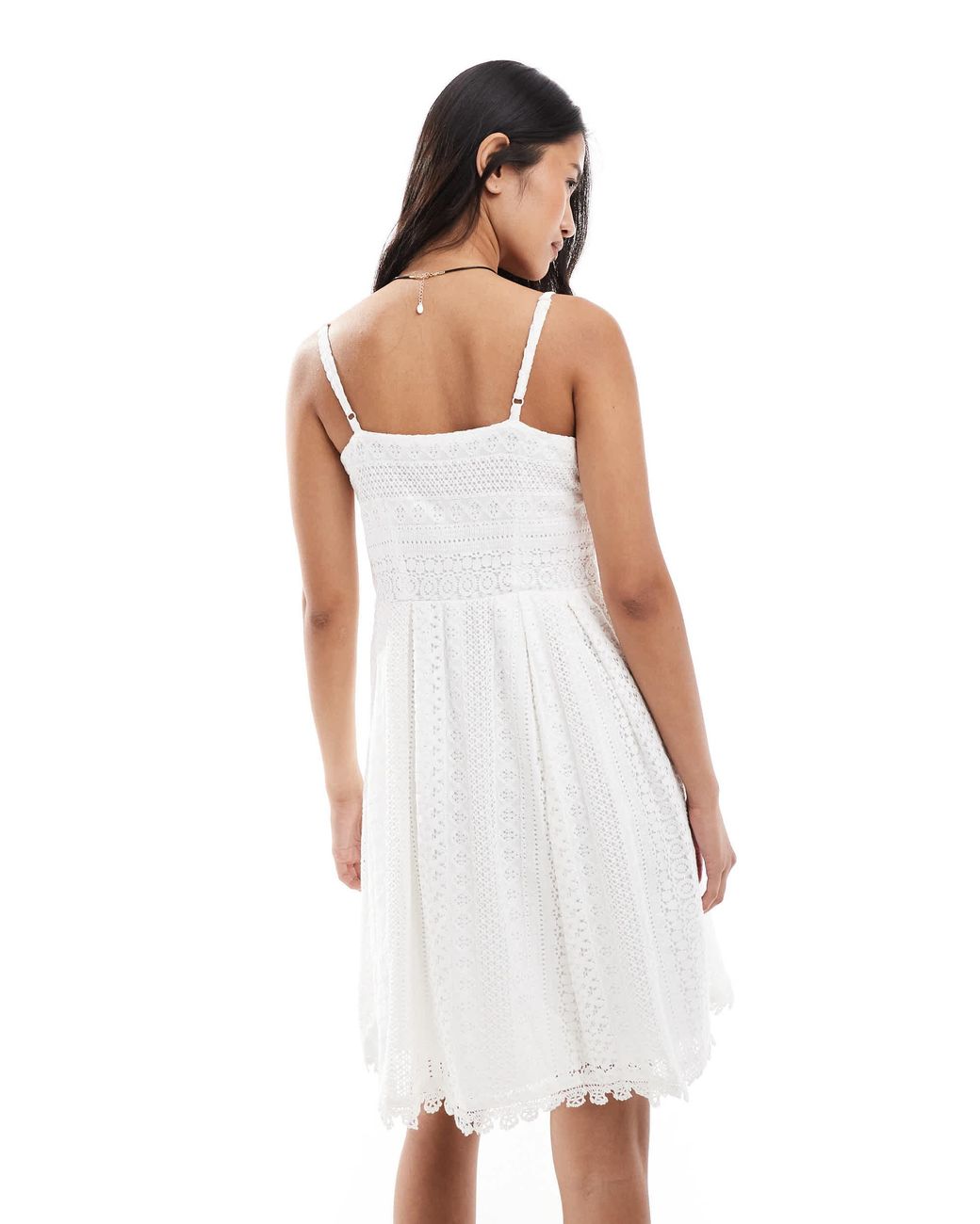 ONLY White Lace Detail Mini Dress