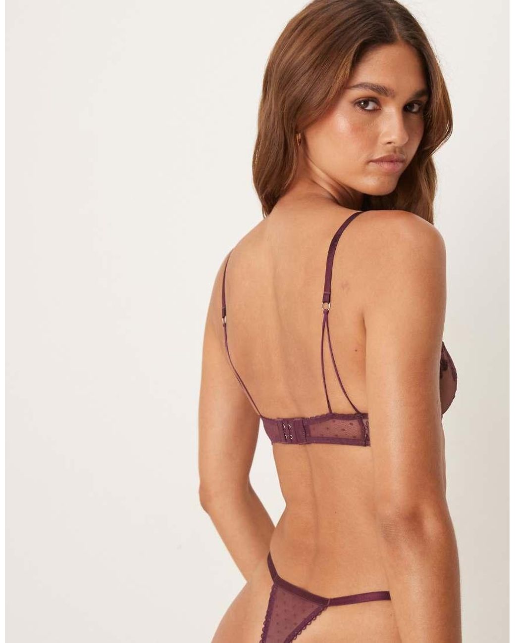 KAT THE LABEL Brown Nicolette Lace Thong
