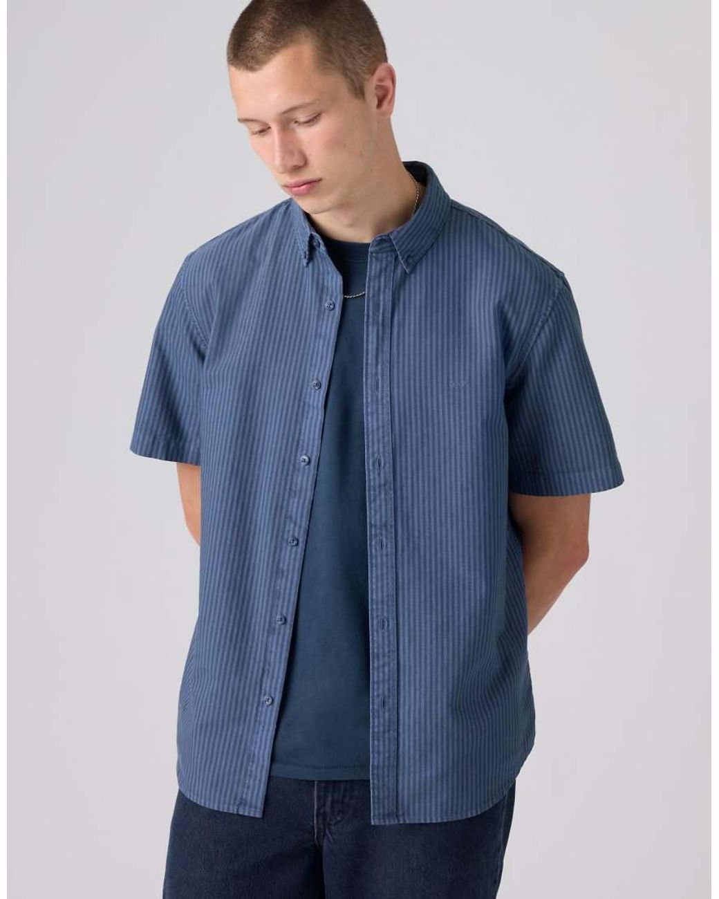 Levi's Blue Short Sleeve Authentic Button-Down Shirt for men