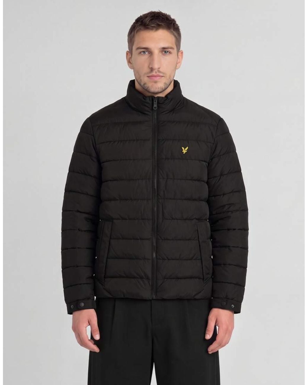Lyle & Scott Black Mid Jackets Quilted Puffer Jacket for men