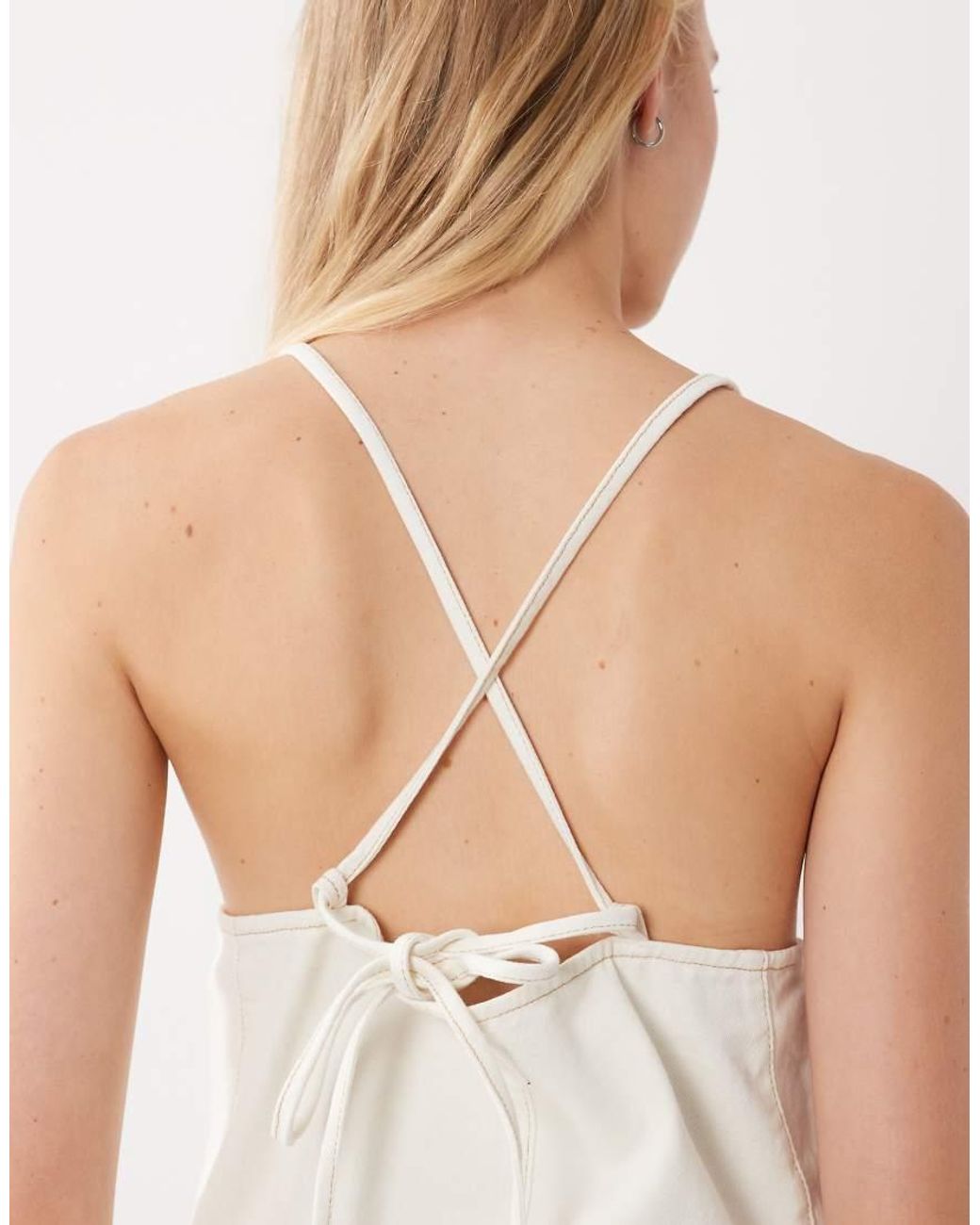 ASOS White Square Neck Denim Mini Dress