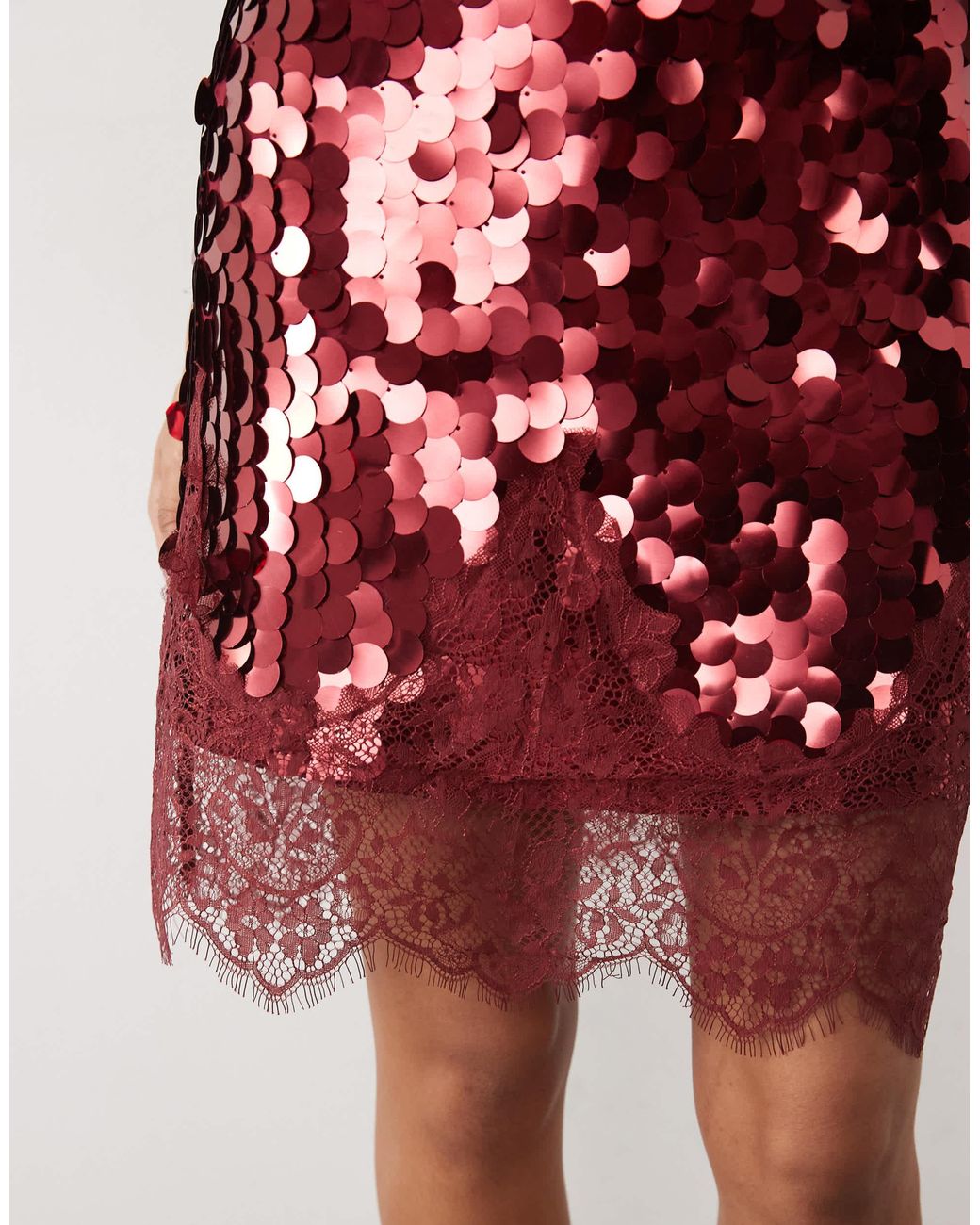 Never Fully Dressed Red Petite Sequin Mini Skirt