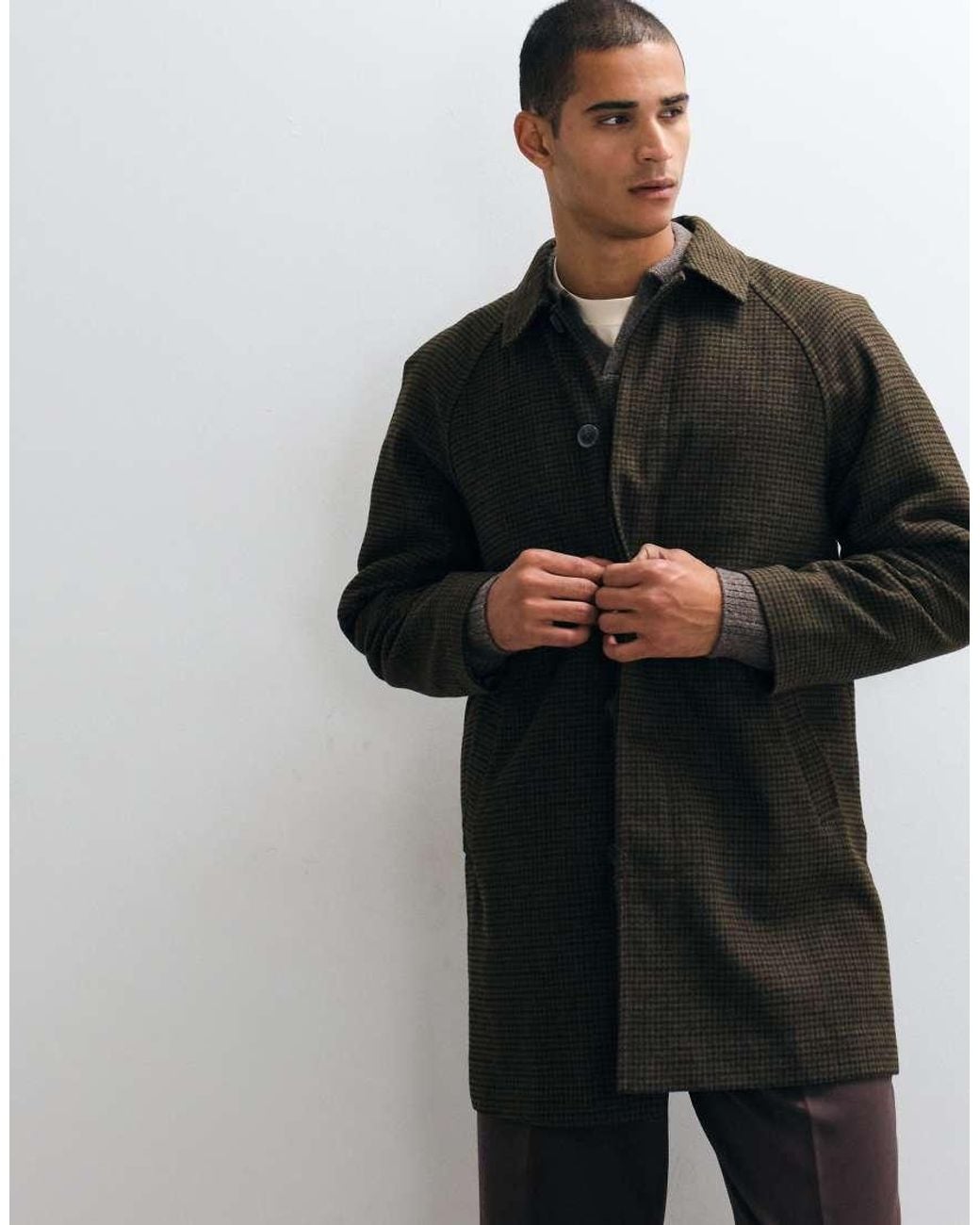 ASOS Jas Met Wollook in het Black voor heren