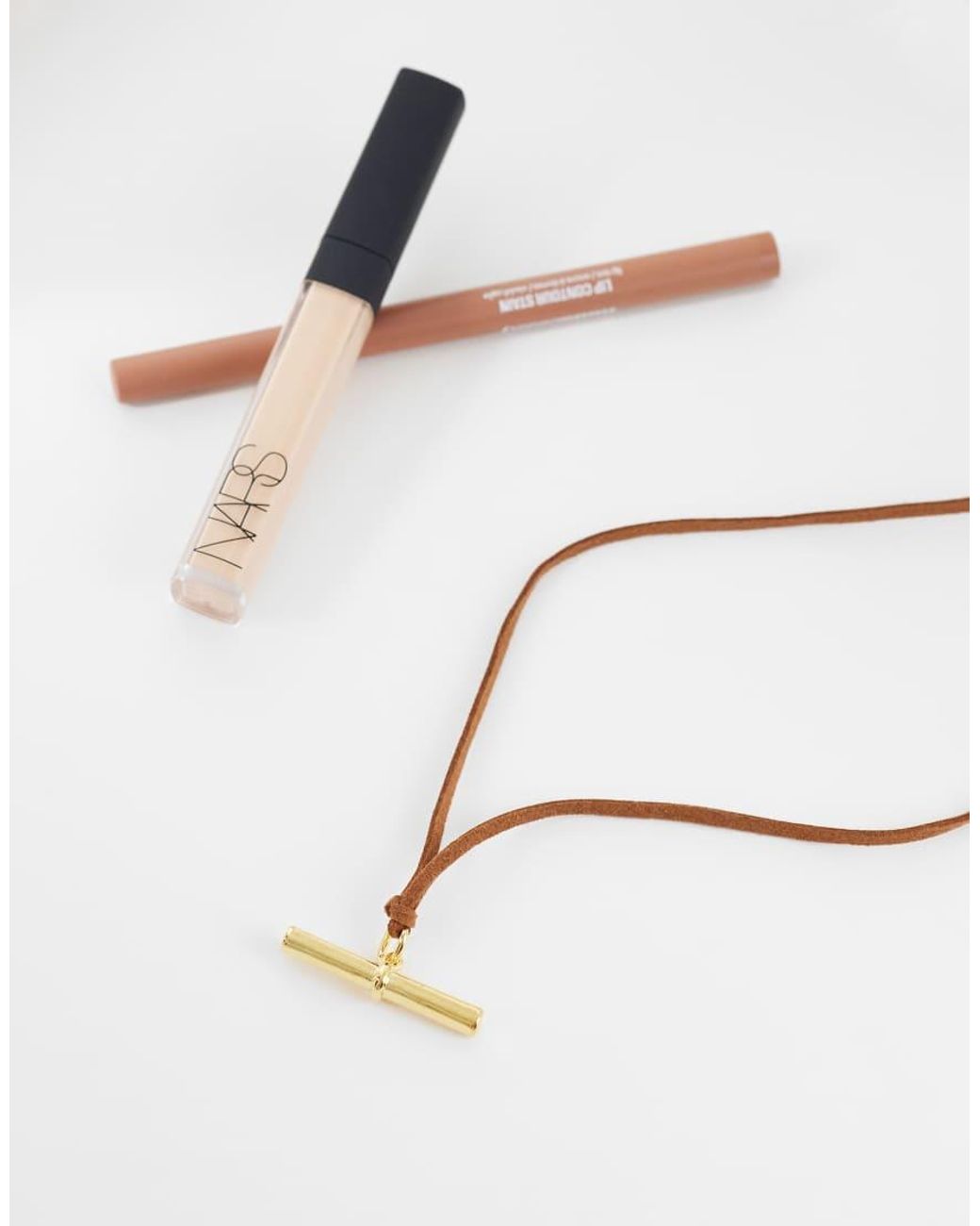 Orelia Metallic T-Bar Cord Necklace