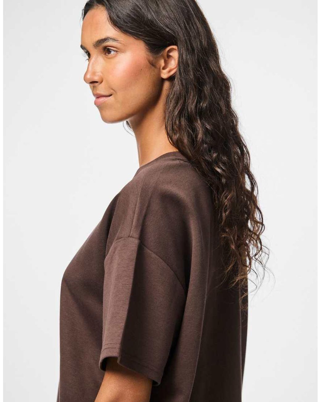 Pieces Brown Oversized T-shirt