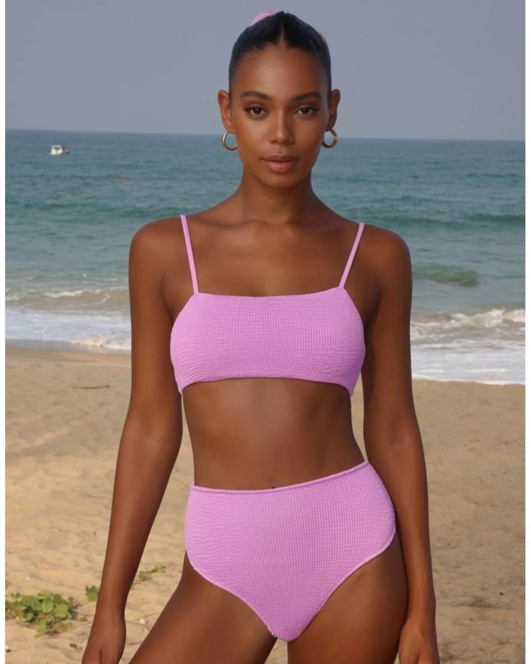 Moda Minx Purple Scrunch High Waist Bikini Bottom