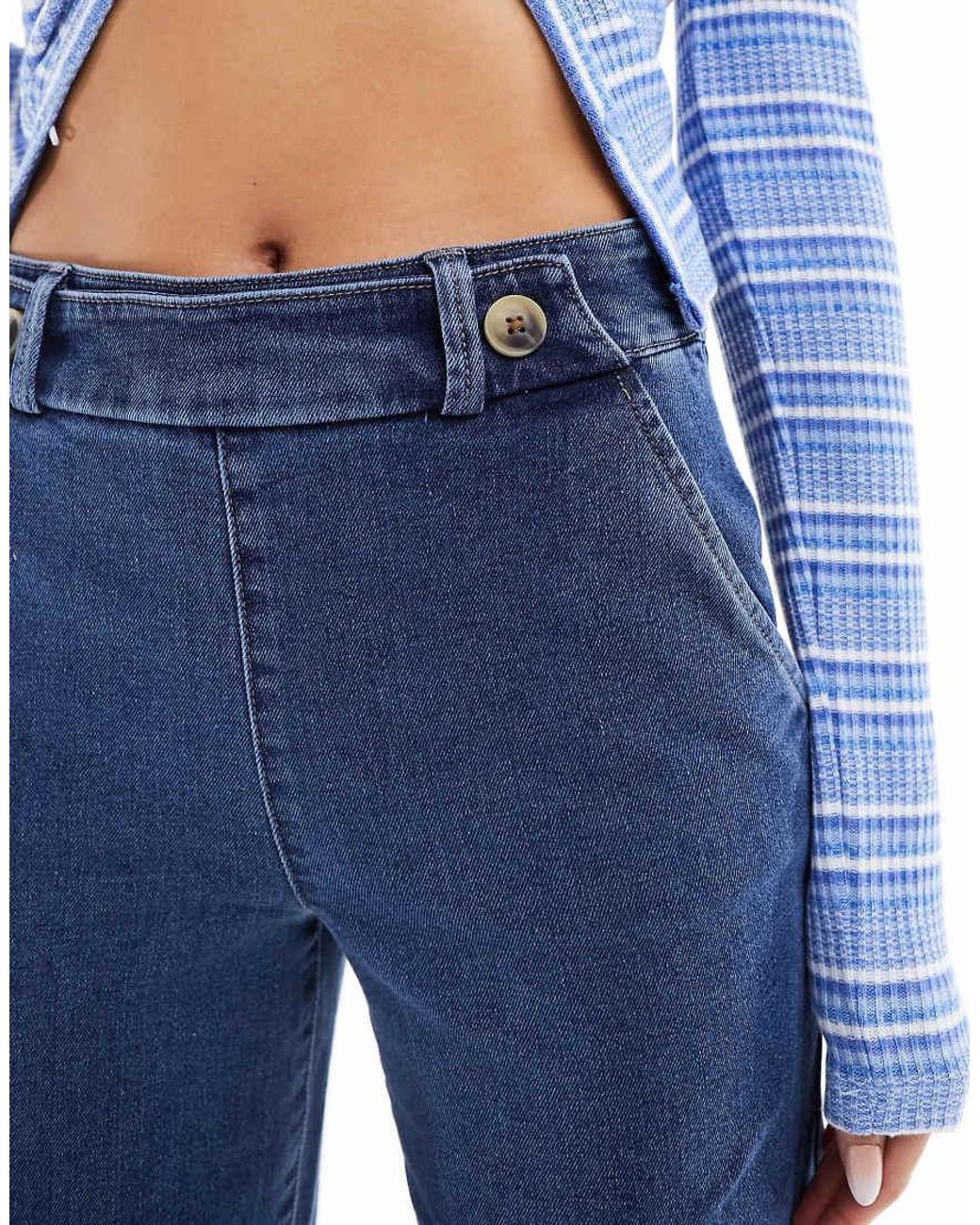 Jdy Blue High Waisted Wide Leg Jean
