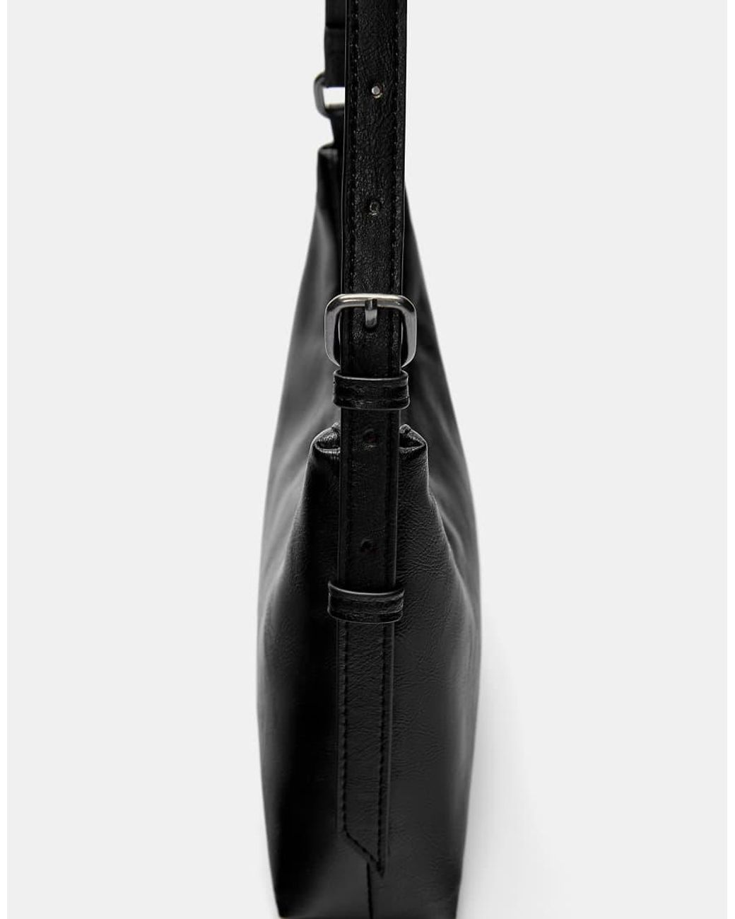 Pull&Bear Black Buckled Shoulder Bag