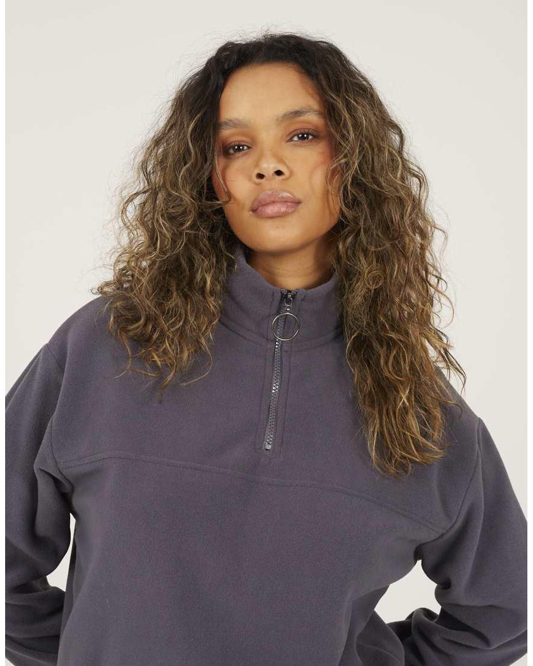 Brave Soul Blue Half Zip Polar Fleece Sweatshirt