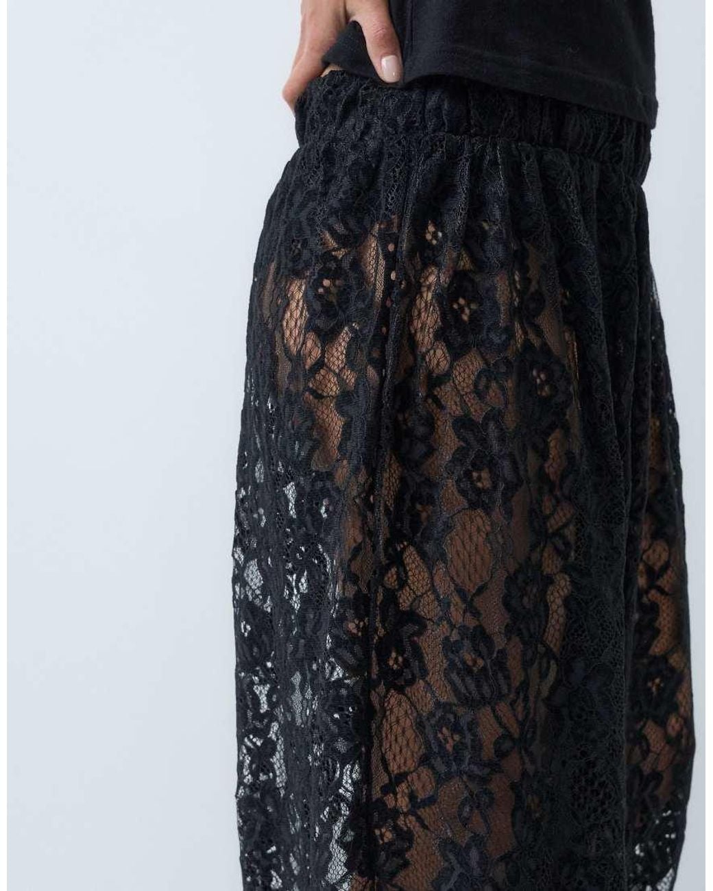ASOS Black Velvet Lace Balloon Trousers