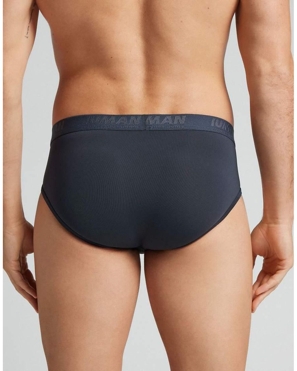 Intimissimi Blue Microfibre Briefs With Logo for men