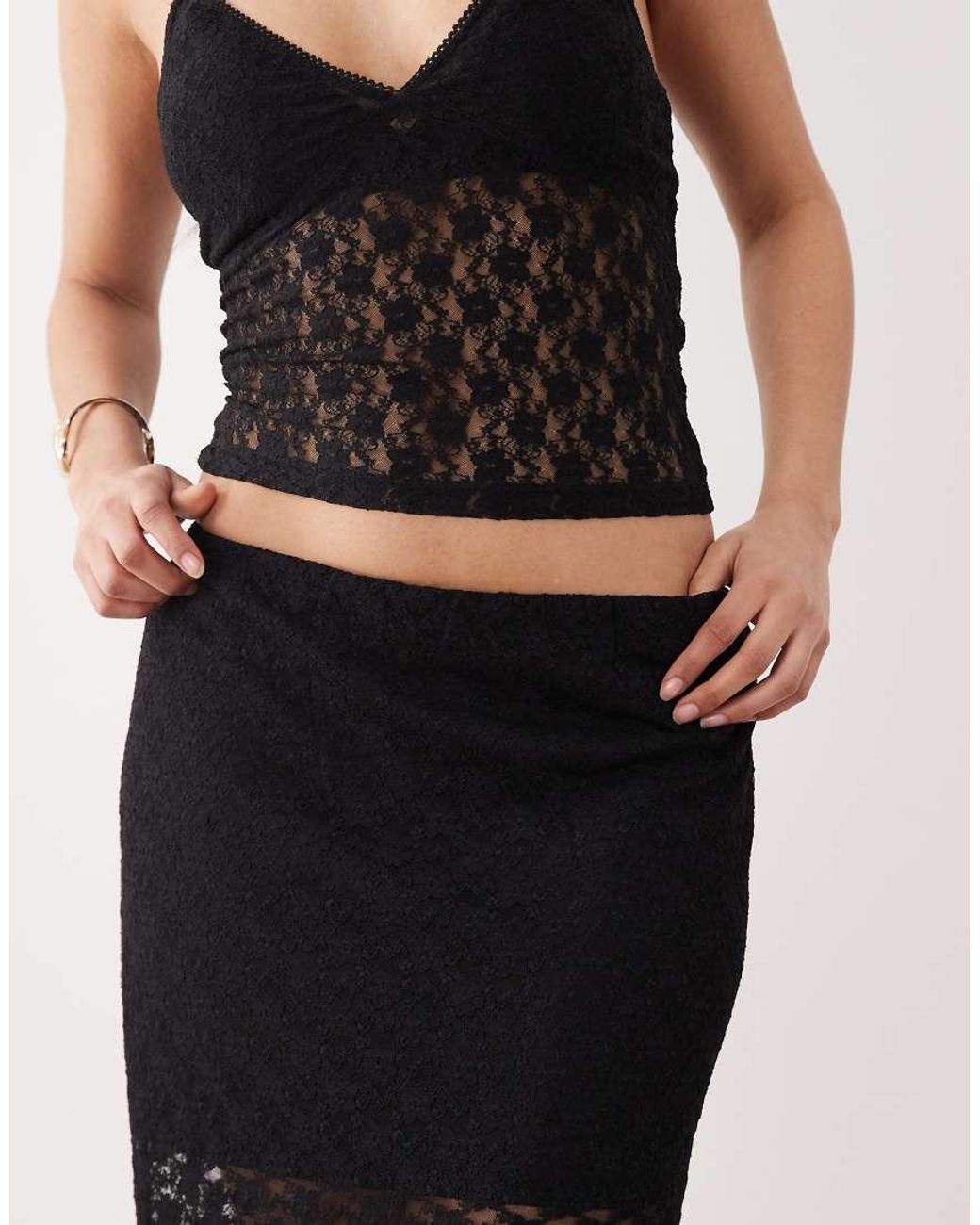 ASOS White Lace Column Maxi Skirt