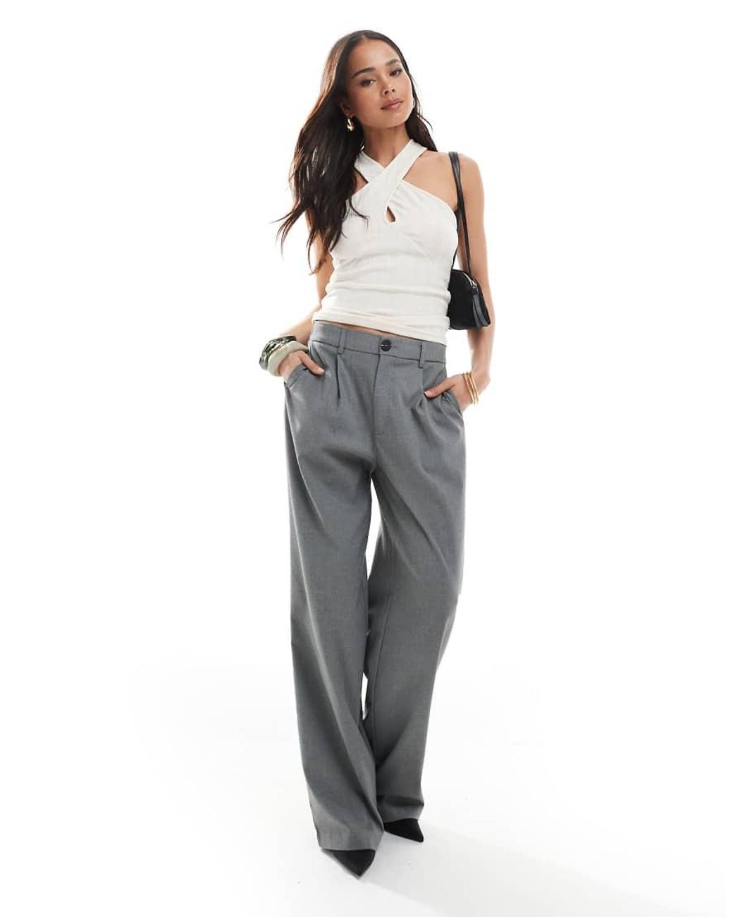 Vero Moda White Jersey Twist Halter Top