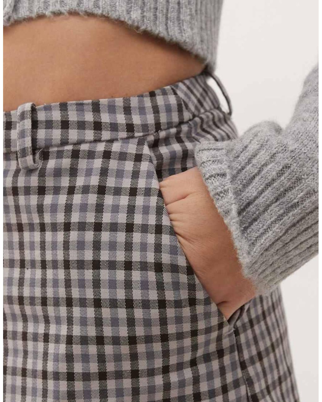 Monki Natural Tailored Mini Skirt