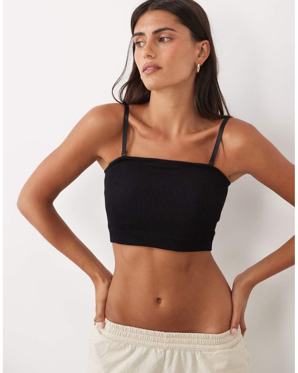 New Look Black Seamless Rib Multiway Bra