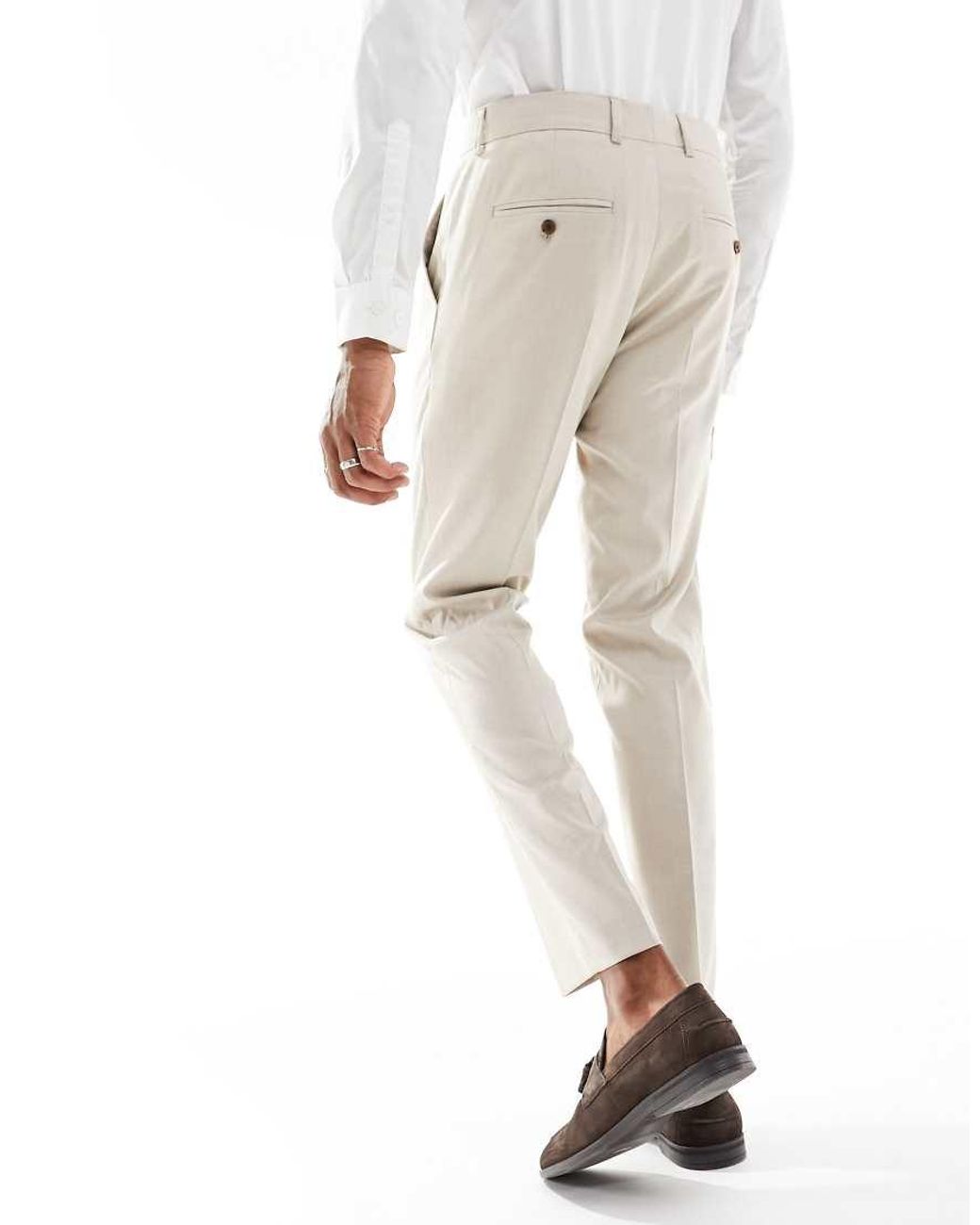 SELECTED White Slim Fit Suit Trouser for men