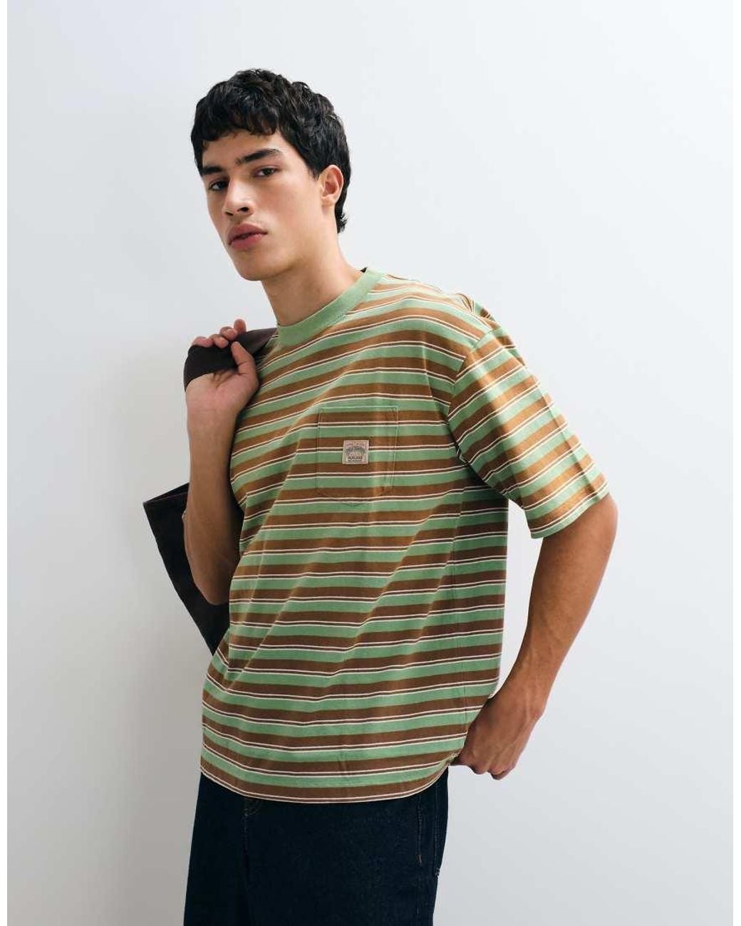 Polo Ralph Lauren Green Striped Heavyweight Relaxed Fit T-shirt for men
