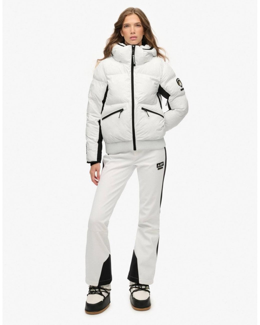 Superdry White – ski-bomberjacke