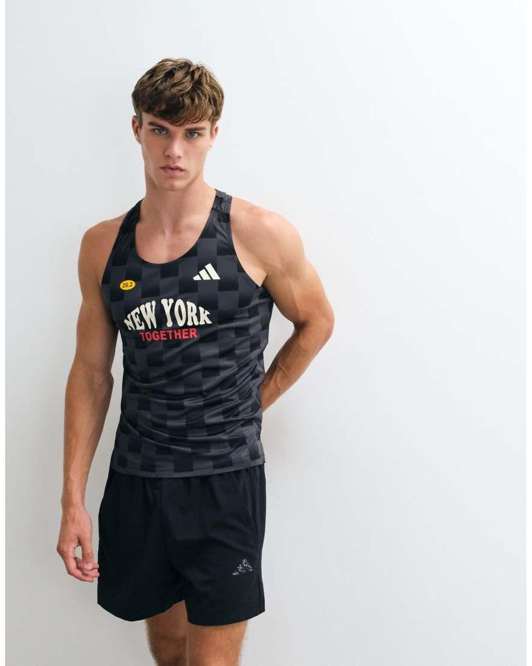 Adidas Originals Black Adidas Running Vest With New York Print for men